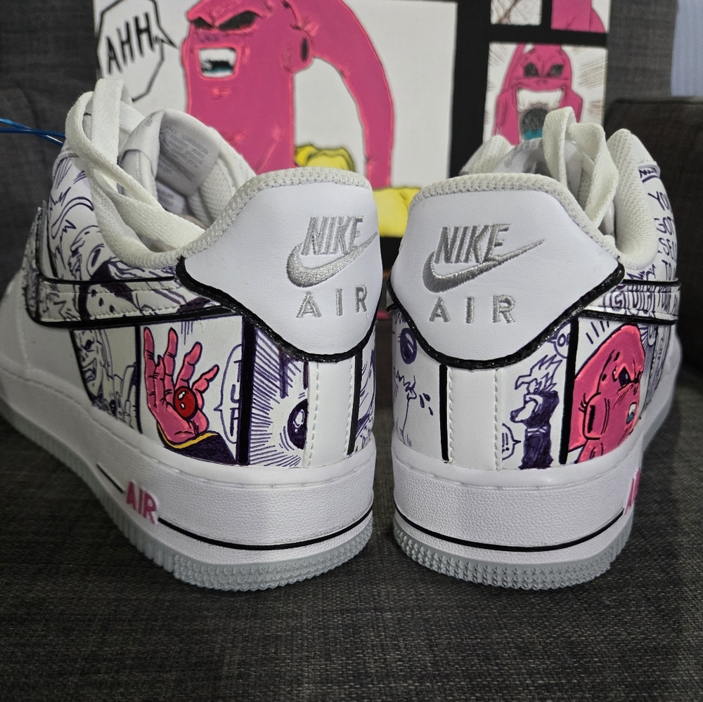 Custom Boo/DBZ Nike Air Force 1 White and Gray - Picture 8 of 15